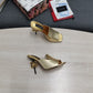 DolGa Lguana-Print Mules Gold For Women DG Shoes
