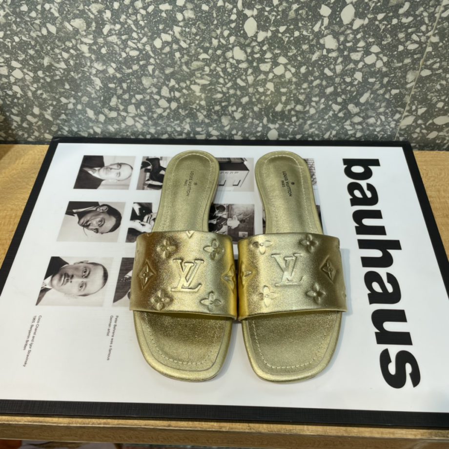 LUV Women's Revival Flat Mule Gold For Women 1A9QKC