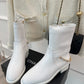 CHL Women's Ankle Boots With Chain White For Women 1.5in/4cm