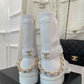 CHL Women's Ankle Boots With Chain White For Women 1.5in/4cm