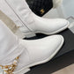 CHL Women's High Boots With Decor White For Women 1.5in/ 4cm
