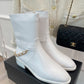 CHL Women's Ankle Boots With Chain White For Women 1.5in/4cm