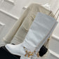 CHL Women's High Boots With Decor White For Women 1.5in/ 4cm